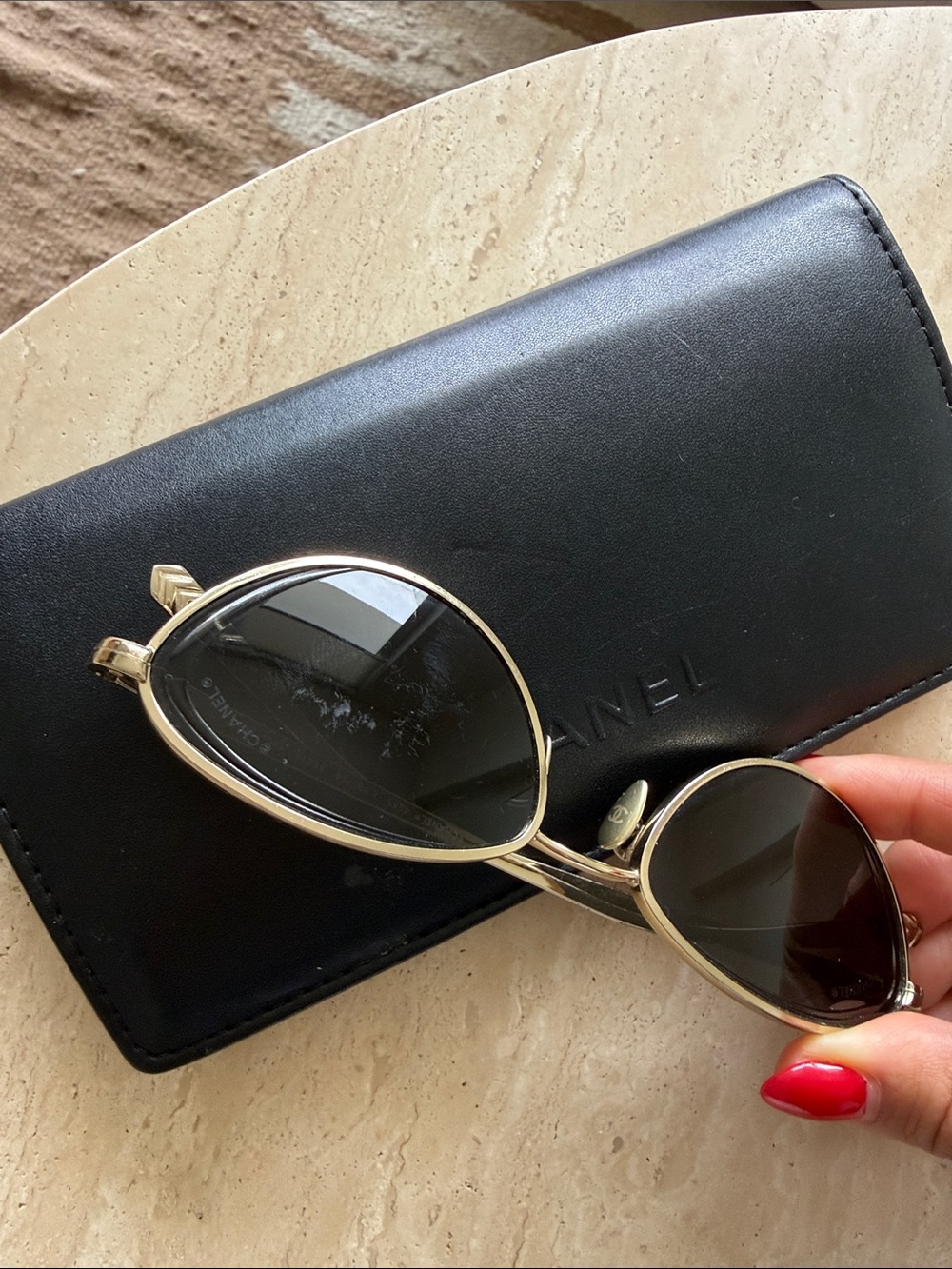 CHANEL Gold Cat Eye Sunglasses - Picture 12 of 12
